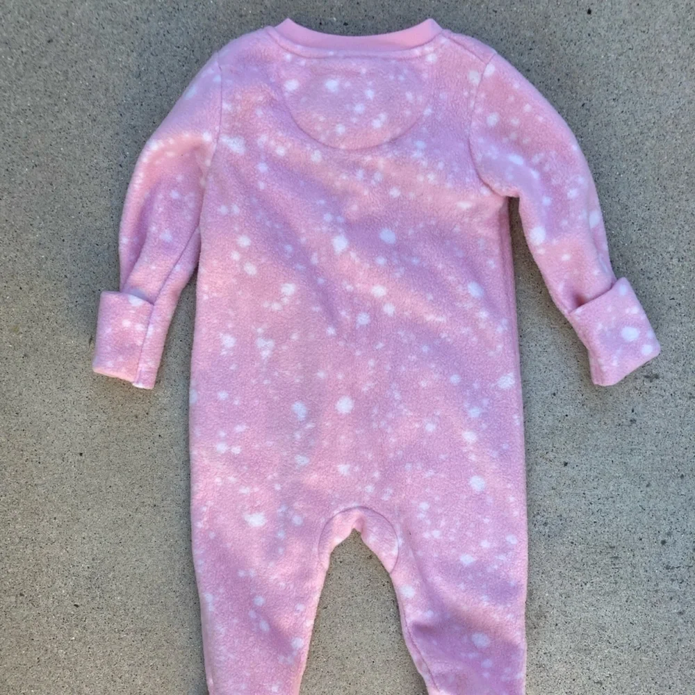 Girls Nike Pink Solid Full-Zip Onesie 3M Poly Warm Baby Newborn Swish Activewear